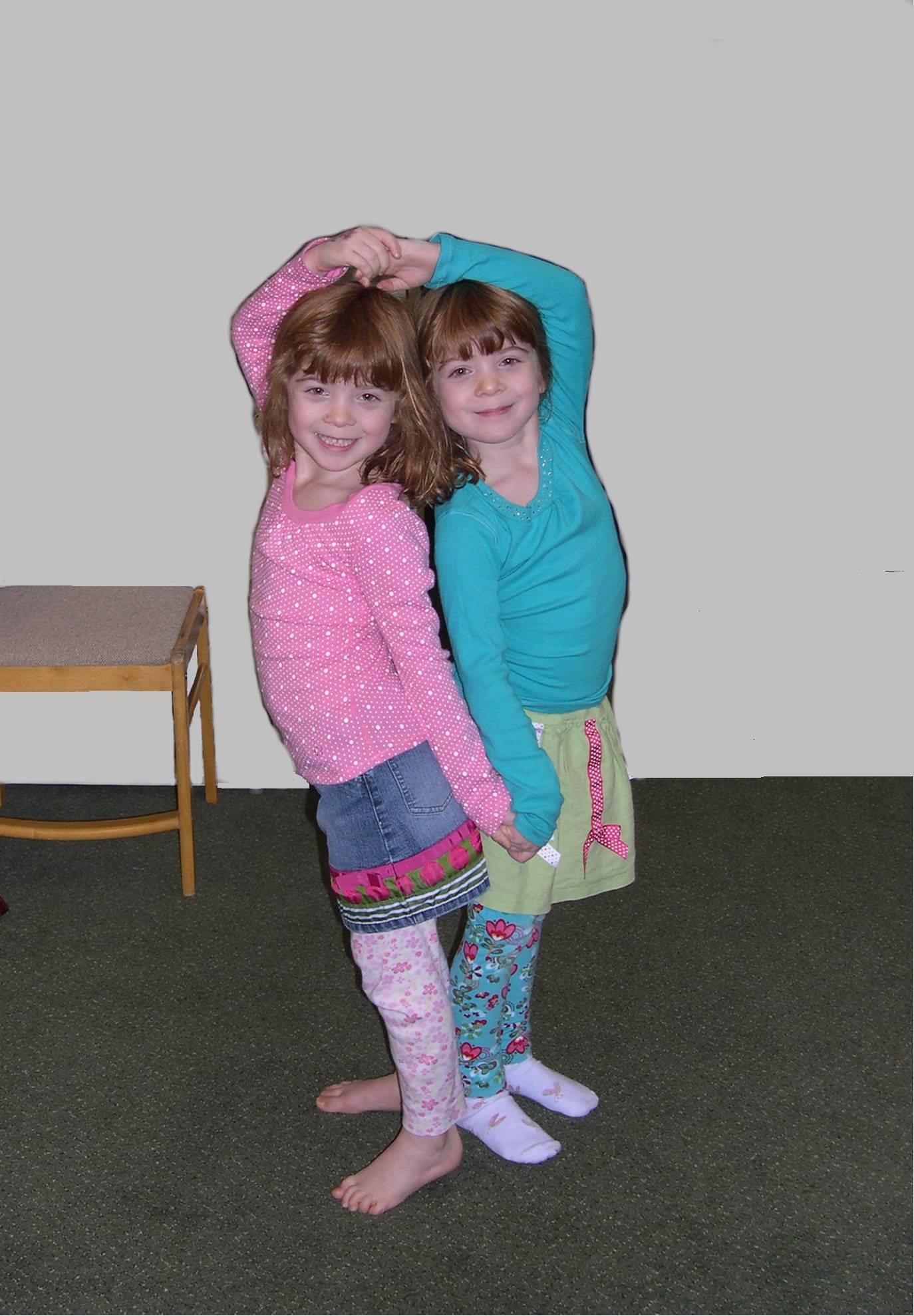 Thw twins performing Blue Bells